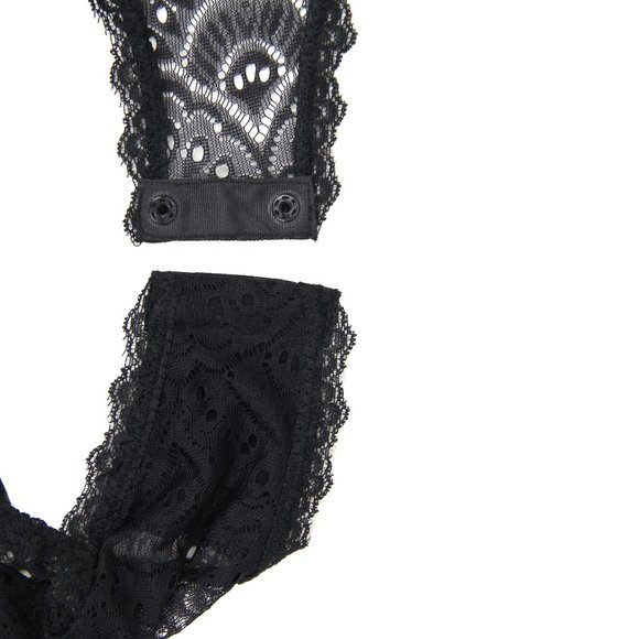 Elegant Lace Garter Bodysuit with Silk Belt - Picture 6 of 8